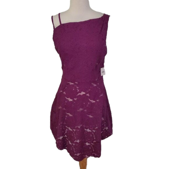 FREE PEOPLE 𝅺INTIMATELY Dress Purple Lace M NWT - Picture 1 of 7